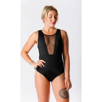 Dámská móda GoldBee Jednodílné Stahovací Plavky Mesh Kalhotky Black Barva: Black, Velikost: XL
