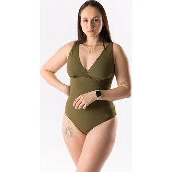 GoldBee Jednodílné Plavky Stahující Pro Velká Prsa Moss Green Barva: Moss Green, Velikost: 4XL