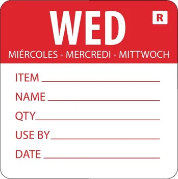 Vogue snímatelný štítek s označením dne v týdnu, Wednesday 500 ks