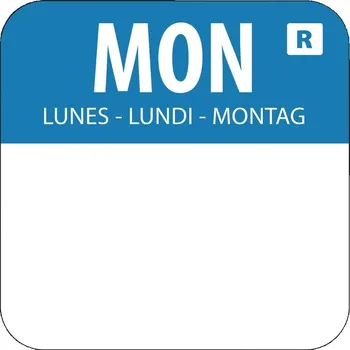 Vogue snímatelné barevně rozlišené potravinové štítky, Monday 1000 ks