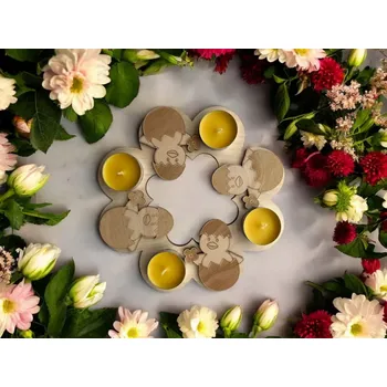 Velikonoční dekorace Velikonoční věnec s kuřátky + 4 svíčky