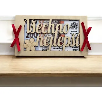 Obálka WT-darky Dřevěná obálka na peníze Všechno nejlepší s kytičkou