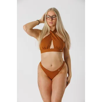 Dámské oblečení GoldBee Plavky Cross Vrchní Díl Ochre Yellow Barva: Ochre Yellow, Velikost: M