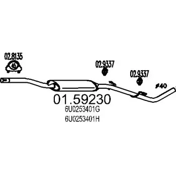 Auto-moto MTS Střední tlumič výfuku MTS 01.59230