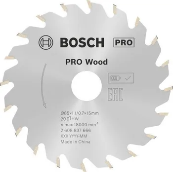 Pilový kotouč BOSCH Pro Wood Cordless 2608837666