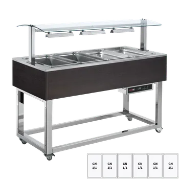 Bufet vyhřívaný, vodní GN 6-1/1 Wenge | REDFOX - ES RED+ 6W