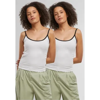Ladies Contrast Basic Top 2-Pack - white/black+white/black XS