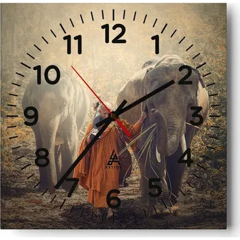 Hodiny Kuchyňské nástěnné hodiny 30x30 Asie Skleněné hodiny do obýváku Moderní Tiché