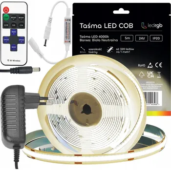 LED páska Sada LED Neon COB pásek 24V 5m 4000K bílá neutrální, napájecí zdroj a stmívač