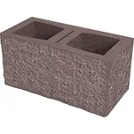 Tvárnice plotová štípaná DITON E s fazetou hnědá 190×385×190 mm