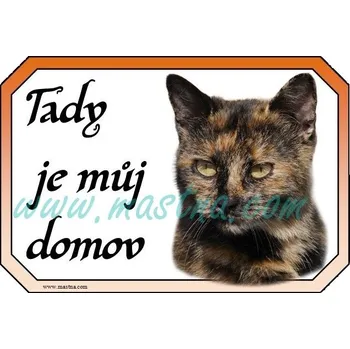 Cedulka kočka želvovinová domov - Bez samolepicí vrstvy