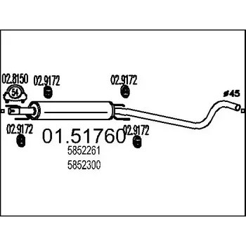Auto-moto MTS Střední tlumič výfuku MTS 01.51760
