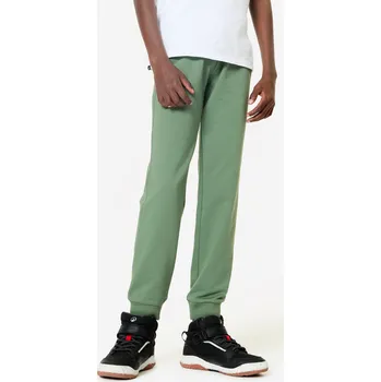 Sportovní oblečení DOMYOS Dětské tepláky na jogging rovný střih 10 LET ZELENÁ