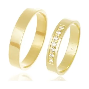 Prsten Snubní prsteny ze žlutého zlata SNUB0146 + DÁREK ZDARMA