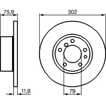Brzdový kotouč BOSCH Brzdový kotouč - 302 mm BO 0986478319