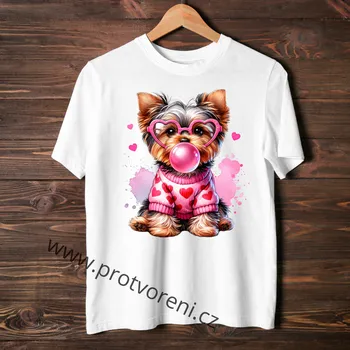 Trička s potiskem Tričko s potiskem, YORSHIRE S BUBLINOU, 1 ks zvolte VELIKOST textilu ZDE:: L- velikost typ Beagle