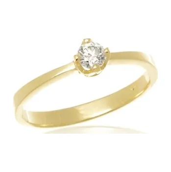 Prsten Zásnubní prsten ze žlutého zlata s briliantem BP0116F + DÁREK ZDARMA