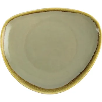 Talíř Olympia trojúhelníkový talíř Kiln v barvě mechu 230mm 6 ks