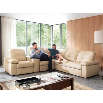 Sedací souprava Kožená rohová rozkládací sedací souprava LIMA Pravý roh