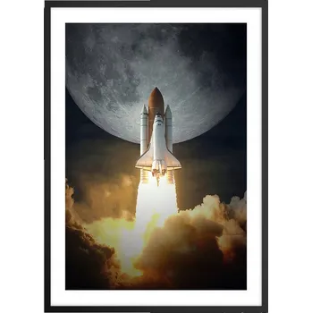 Obraz Plakát v černém rámu do obýváku ložnice 50x70 měsíc moderní obraz
