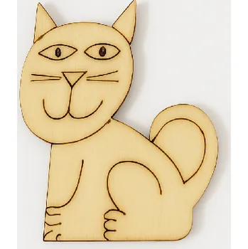 Vánoční dekorace Dřevěný výřez kočička