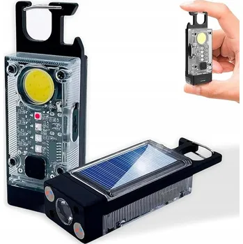 Svítilna Černá 800 mAh VÝKONNÁ MINI LED KAPESNÍ SVÍTILNA + PŘÍVĚSEK NA KLÍČE MAGNET