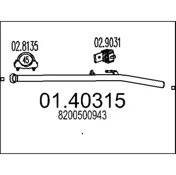 Výfuková trubka MTS Výfuková trubka MTS 01.40315