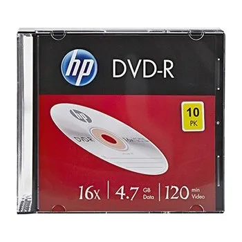Optické médium HP DVD-R, DME00085-3, 4.7GB, 16x, slim case, 10-pack, bez možnosti potisku, 12cm, 69314, pro archivaci dat