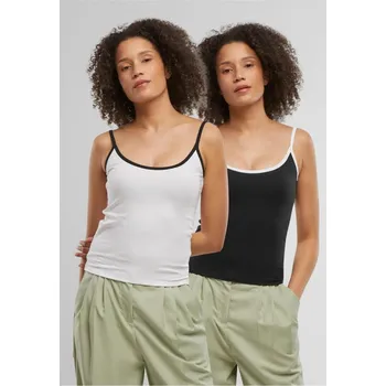 Ladies Contrast Basic Top 2-Pack - black/white+white/black XXL
