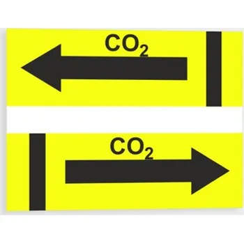 Značení potrubí - CO2 Samolepka 65 x 31 mm tl. 0.1 mm - vpravo - Kód: 01930