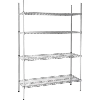 Dílenský regál Vogue souprava 4patrového drátěného policového systému 1220 × 460mm, drátový skladovací regál