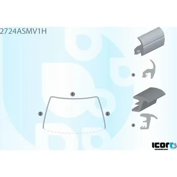 Autosklo PILKINGTON Klip + bauset (lišta) čelního okna AS 2724AKKV