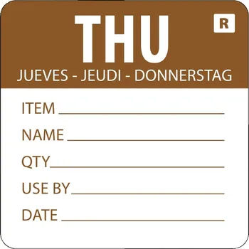 Vogue snímatelný štítek s označením dne v týdnu, Thursday 500 ks