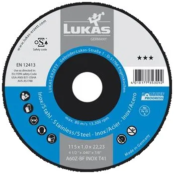 Řezný kotouč LUKAS řezný kotouč Progress*** rovný tvar, o115 x 1,0 x 22,23 mm