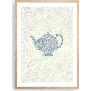 Obraz Plakát v rámu světlý dub do obývacího pokoje ložnice 50x70 džbán, moderní obraz