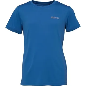 Dětské fitness triko Fitforce OLVE 116/122 Modrá, Stříbrná
