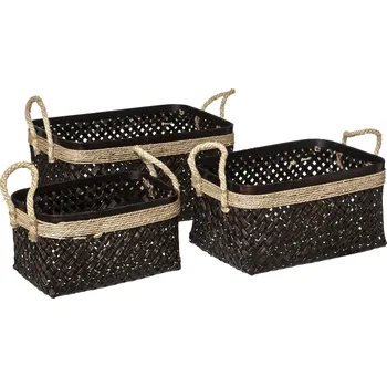 Atmosphera Úložné koše SIMPLE, černé, 3 kusy
