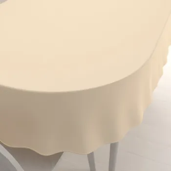 ubrus Velký oválný bavlněný keprový ubrus KEP-002 Vanilkový 160x200 cm