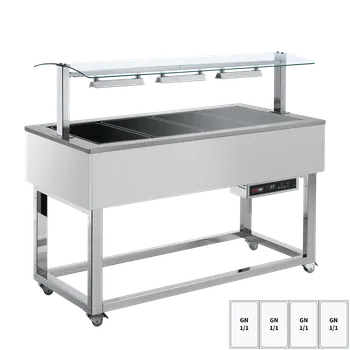 Bufet vyhřívaný, sklokeramický GN 4-1/1 RAL | REDFOX - ES BROWN+ 4R