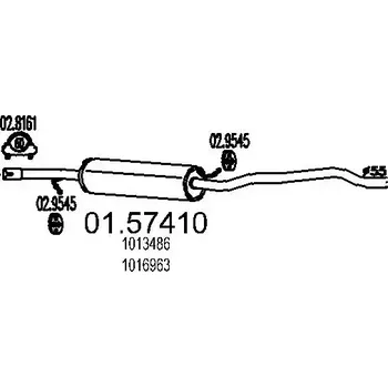 Výfukový systém MTS Střední tlumič výfuku MTS 01.57410