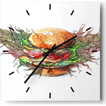 Hodiny Velké nástěnné hodiny 40x40 cm - Gastronomie - Skleněné hodiny - Tichý chod