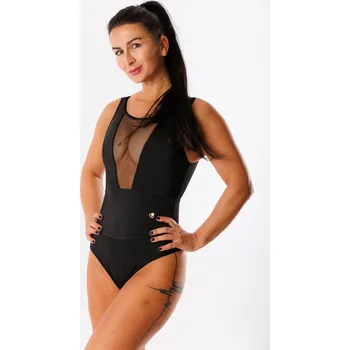 Kalhotky GoldBee Jednodílné Stahovací Plavky Mesh Brazilky Black Barva: Black, Velikost: 3XL