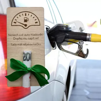 Dřevěná hračka Dřevěná deska na penize na pohonné hmoty