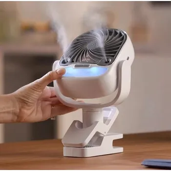 Domácí ventilátor Deminas | Stolní ventilátor se zvlhčovačem vzduchu a RGB podsvícením