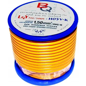 elektrický kabel Kabel LGY/H05V-K 1,50 mm2 10 m Žlutý