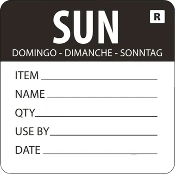 Vogue snímatelný štítek s označením dne v týdnu, Sunday 500 ks