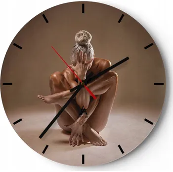 Hodiny Velké nástěnné hodiny 40x40 cm, skleněné tělo, Kulatý, tiché