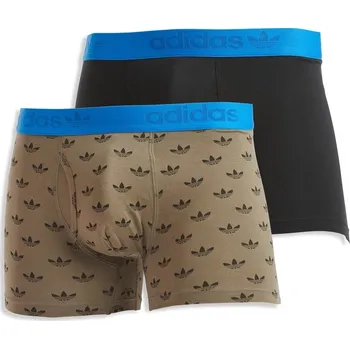 Boxerky pánské boxerky ADIDAS - BROWN/BLACK - 2 ks - M (Adidas Originals Comfort Flex Cotton 2 Pack Boxer)