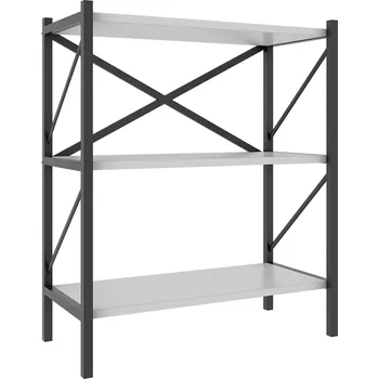 Knihovna VCM Regál Insasi, v industriálním stylu (2dílná, bílá)