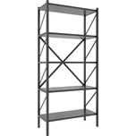 VCM Regál Insasi, v industriálním stylu (5násobný, antracitová)